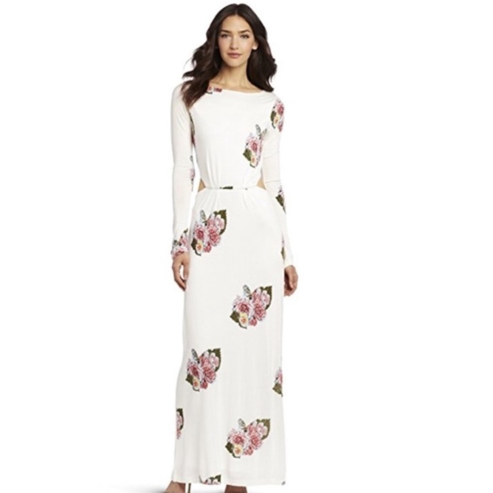 Revolve pencey standard floral maxi dress with cutout back xs